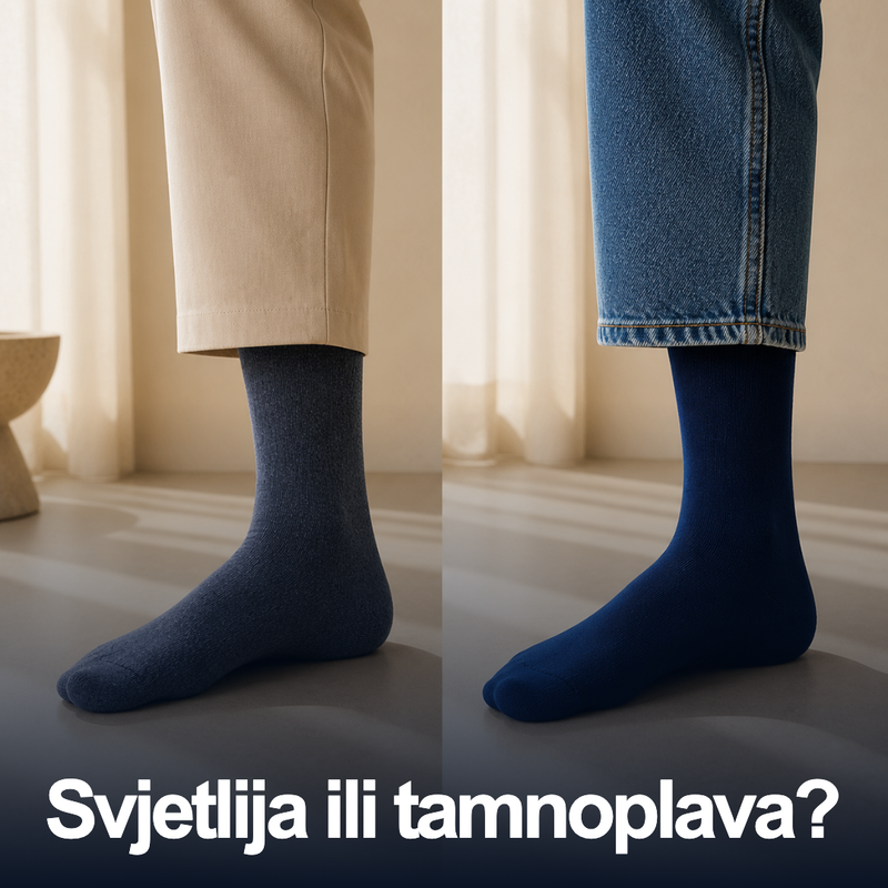 Učitajte sliku u galerijski prikaz, Svjetlija i tamnoplava Dr. Füss čarapa u dva stila