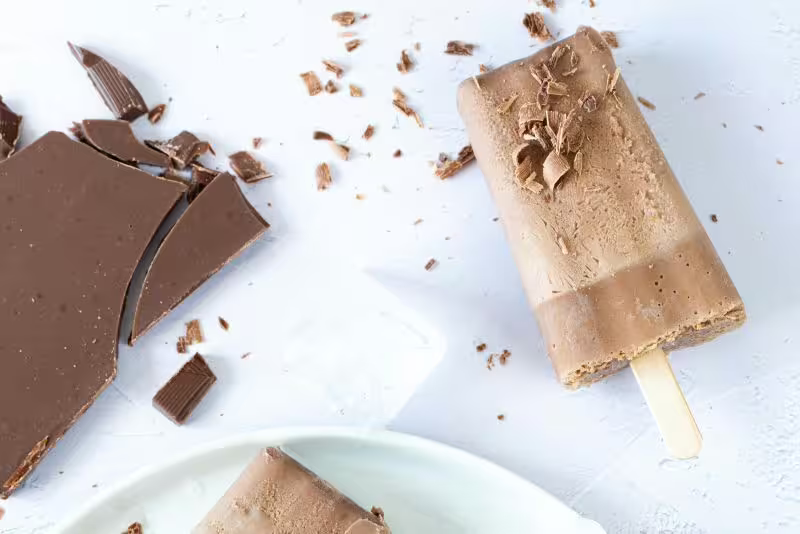Milky ice cream on a stick with no added sugar
