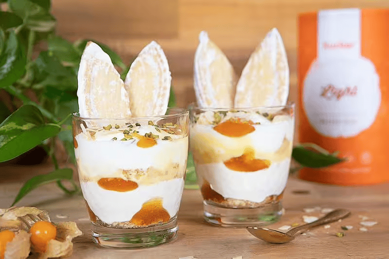Egg liqueur tiramisu in a glass