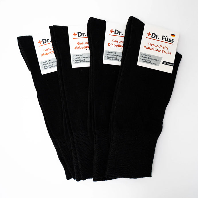 4-pack of Diabetic socks by Dr.Füss in Black