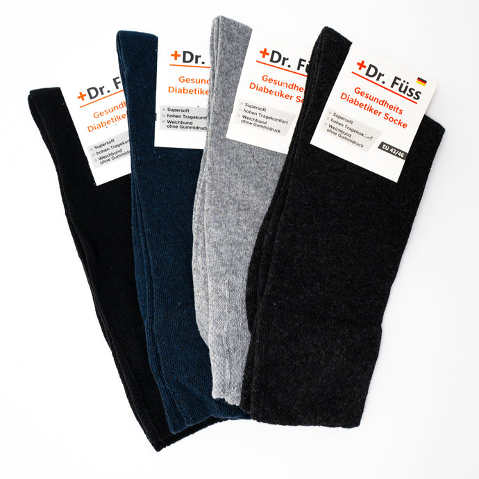 4-pack of Diabetic socks by Dr.Füss in 4 colors