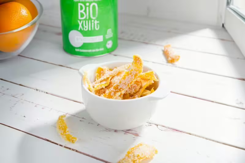 Candied orange peel with no added sugar