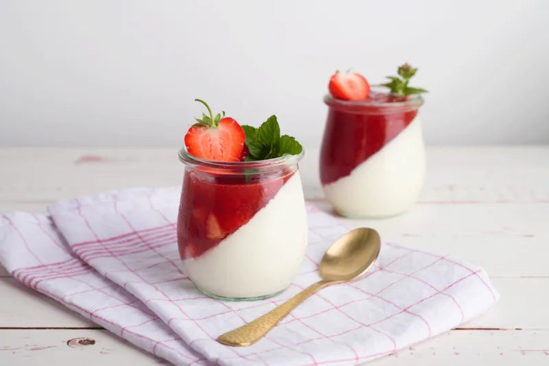 Panna Cotta with strawberry sauce
