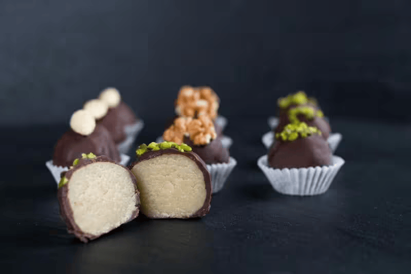 Pralines with homemade marzipan