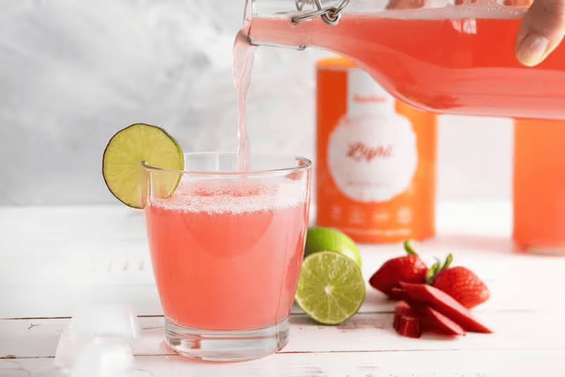 Rhubarb lemonade without added sugar