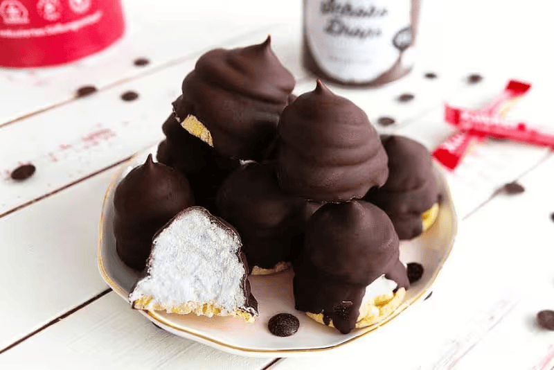 Sugar-free chocolate marshmallows