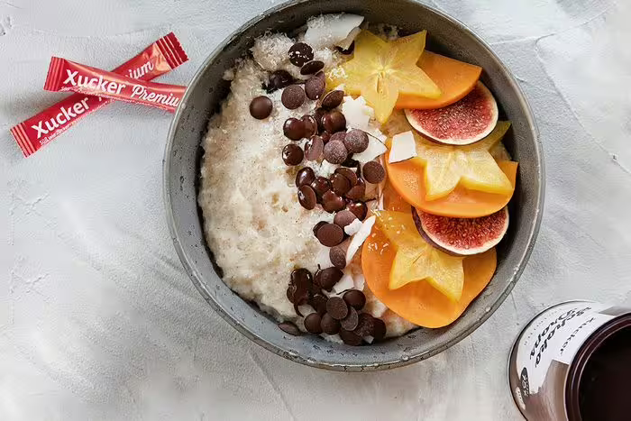 Vegan coconut semolina porridge