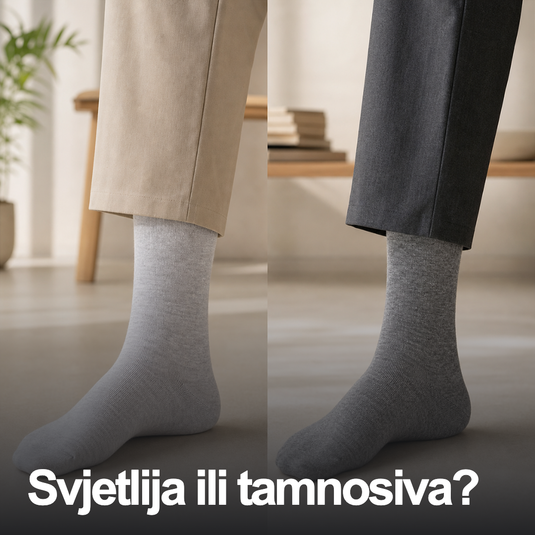 Svjetlija i tamnosiva Dr. Füss čarapa u dva stila