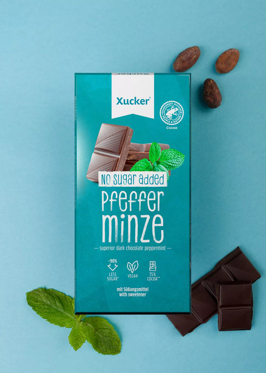 Vegan dark chocolate peppermint with xylitol