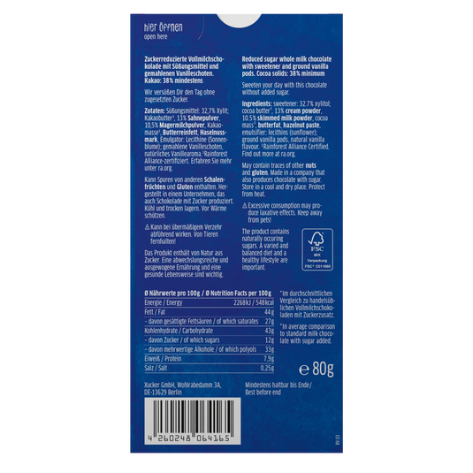 Xucker Milk chocolate with Xylitol